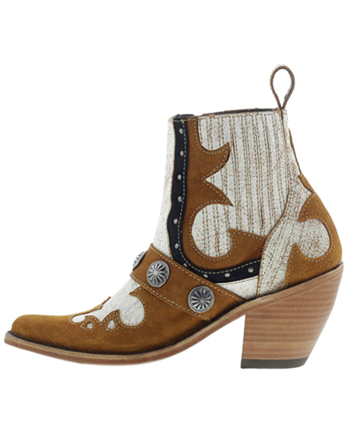 Image #3 - Liberty Black Women's Cobre Alejandra Concho Western Booties - Round Toe, White, hi-res
