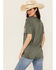 Image #4 - Affliction Women's Live Fast Studded Short Sleeve Graphic Tee, Grey, hi-res