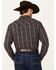 Image #4 - Cody James Men's Deluxe Striped Print Long Sleeve Snap Flannel Shirt, Brown, hi-res