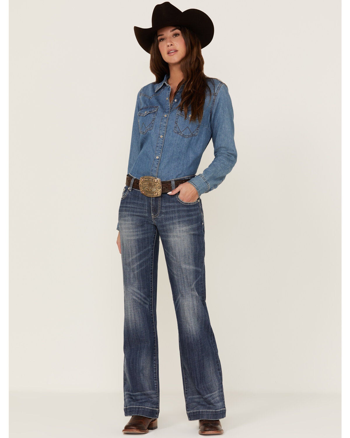 Image #1 - Stetson Women's Medium 214 Trouser Fit Jeans, , hi-res