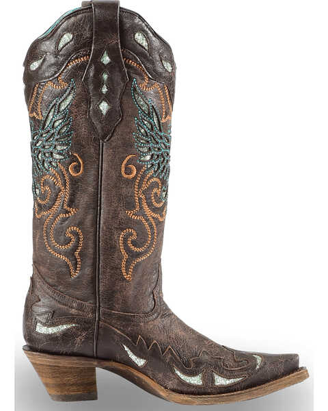 Image #2 - Corral Women's Glittery Inlay and Embroidery Western Boots - Snip Toe, , hi-res