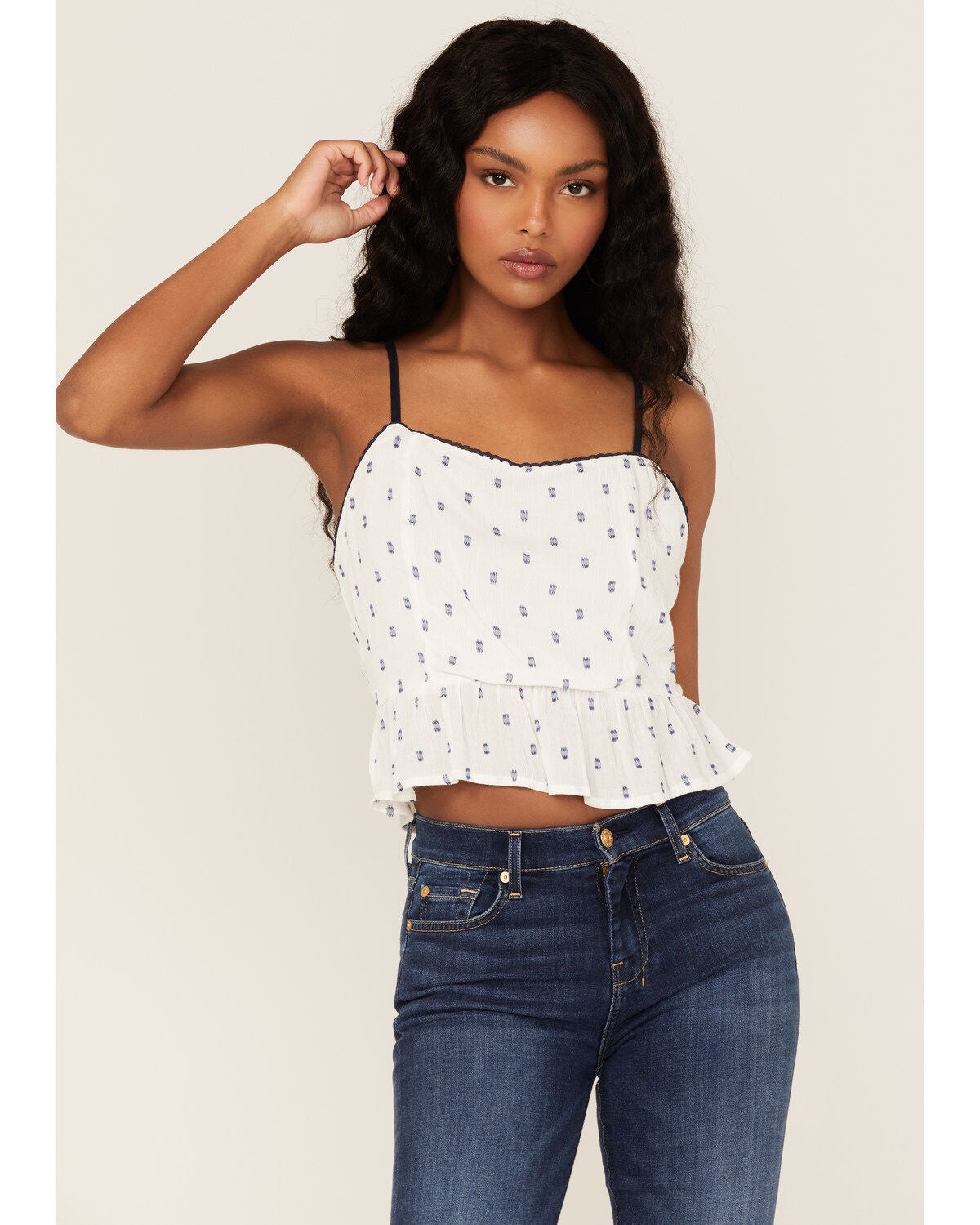 Band of the Free Women's Peplum Legacy Crop Top, White, hi-res