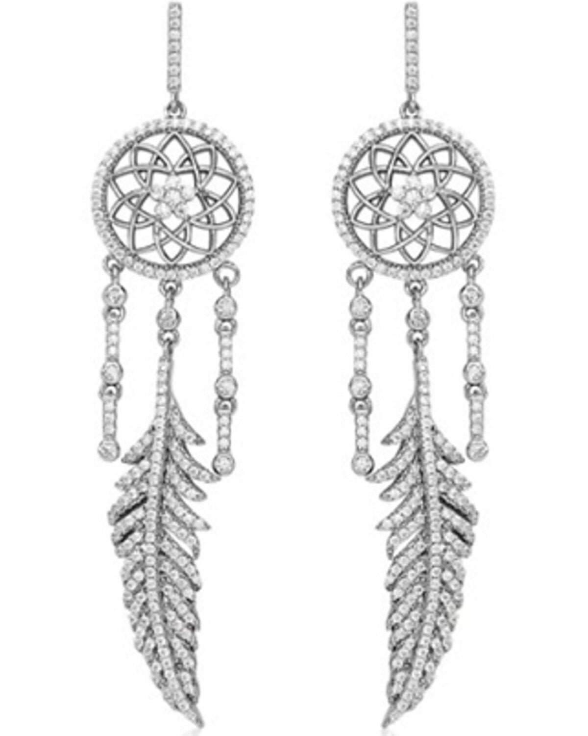 Kelly Herd Women's Silver Dreamcatcher Dangle Earrings, No Color, hi-res