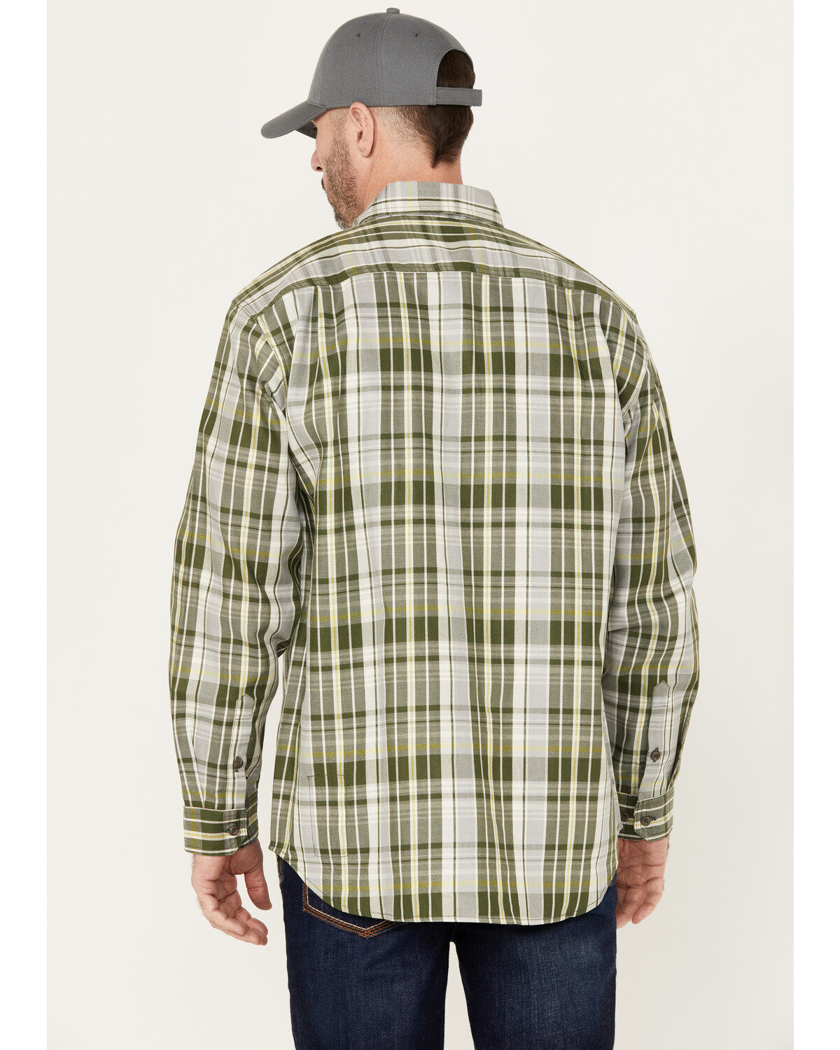 Image #4 - Carhartt Men's FR Force Loose Fit Twill Plaid Print Long Sleeve Button Down Work Shirt, , hi-res