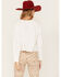 Blended Women's Howdy Sequin Graphic Long Sleeve Tee, Ivory, hi-res