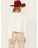 Image #4 - Blended Women's Howdy Sequin Graphic Long Sleeve Tee, Ivory, hi-res