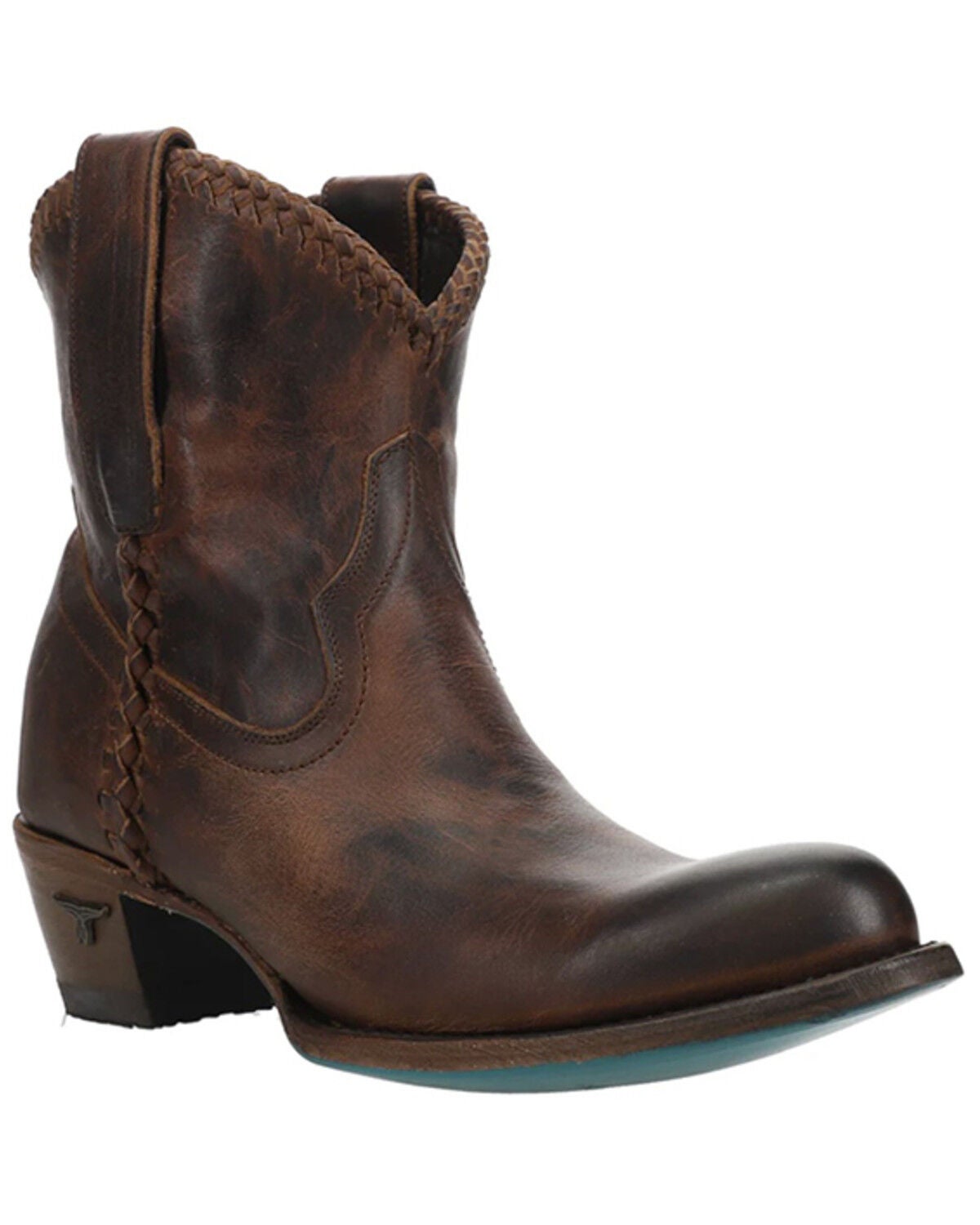 Lane Women's Plain Jane Booties - Round Toe, Cognac, hi-res