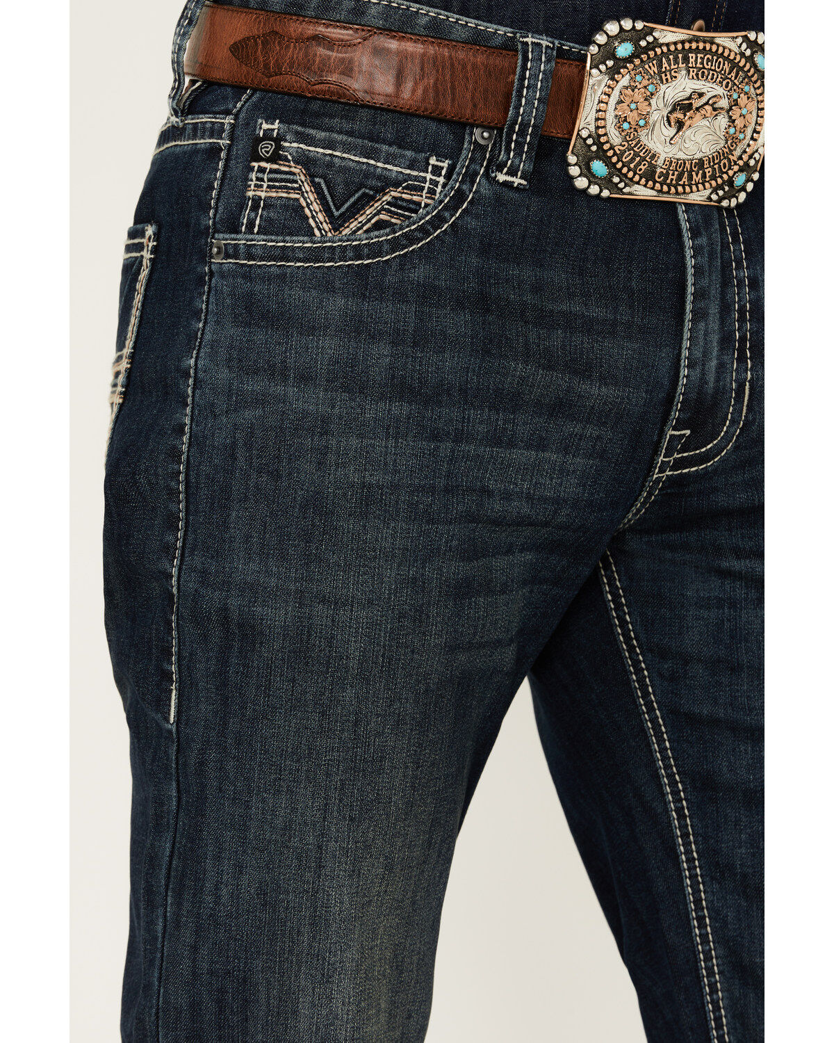 Product Name:  Rock & Roll Denim Men's Double Barrel Medium Wash Relaxed Bootcut Stretch Denim Jeans