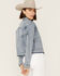 Image #3 - Shyanne Women's Released Hem Frayed Denim Jacket, Light Wash, hi-res