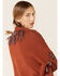 Cotton Emporium Women's Leo Paisley Belted Cardi Sweater , Rust Copper, hi-res