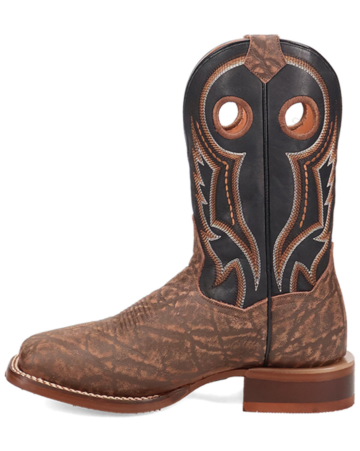 Image #3 - Dan Post Men's Elephant Print Western Boots - Broad Square Toe, Brown, hi-res