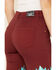 Ranch Dress'n Women's Dakota Southwestern Flare Leg Jeans, Burgundy, hi-res