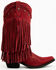 Liberty Black Women's Vegas Fringe Western Boots - Snip Toe, Red, hi-res