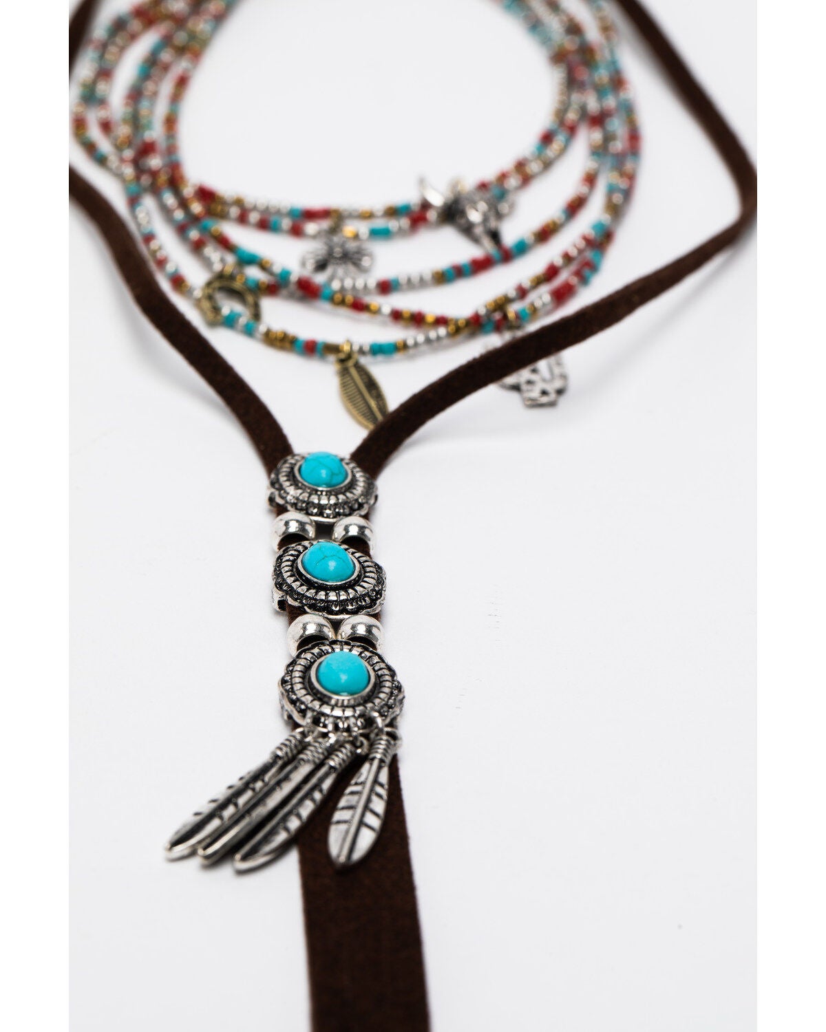 Image #2 - Shyanne Women's Summer Escape Bead Layered Choker Stone Jewelry Set, Silver, hi-res