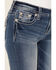Image #4 - Miss Me Women's Medium Wash Mid Rise Wing Pocket 32" Bootcut Stretch Denim Jeans, , hi-res