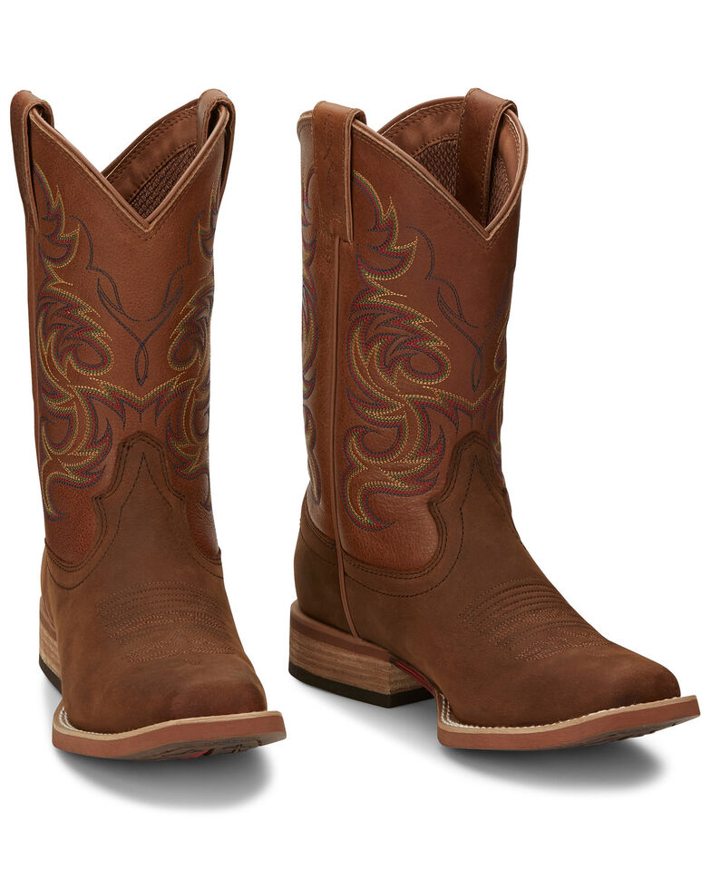 cognac western booties