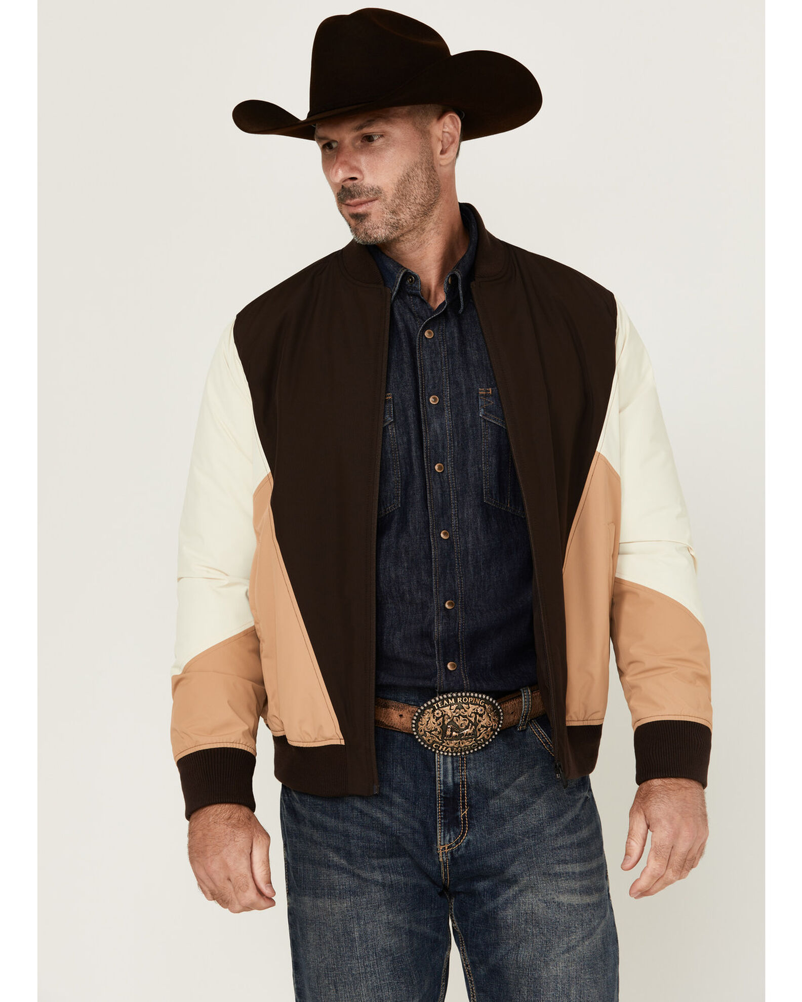 RANK 45® Men's Color Block Bomber Filled Windbreaker Jacket
