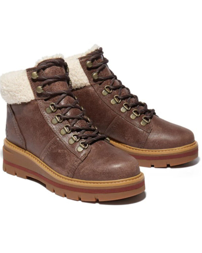 Timberland Women's Cervinia Valley Waterproof Hiking Boots - Soft Toe, Dark Brown, hi-res