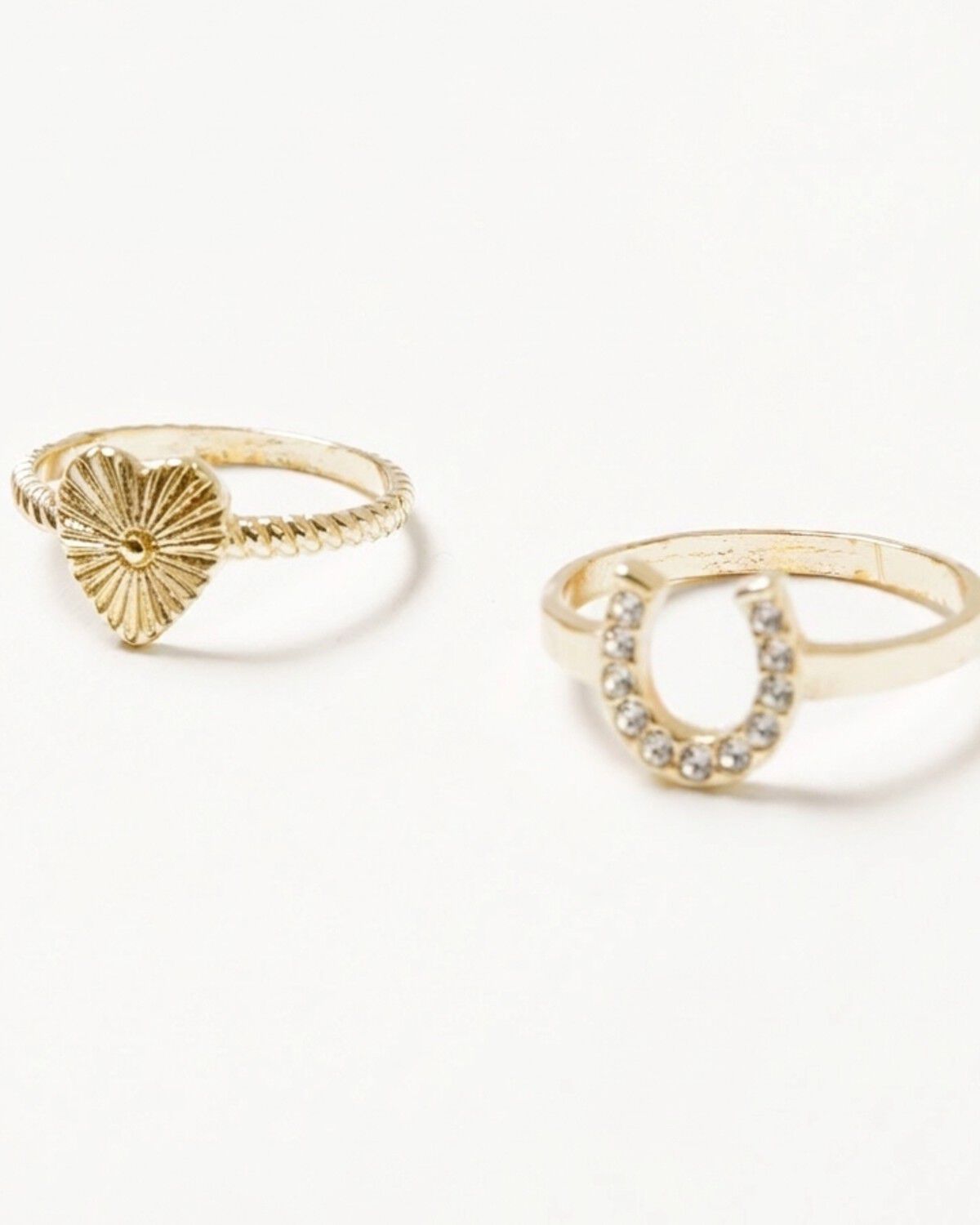 Image #2 - Shyanne Women's Gold Heart Rhinestone Ring Set - 6 Piece, Gold, hi-res