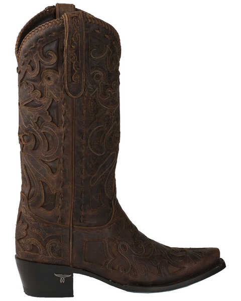 Image #2 - Lane Women's Robin Cognac Whipstitch Inlay Cowgirl Boots - Snip Toe, , hi-res