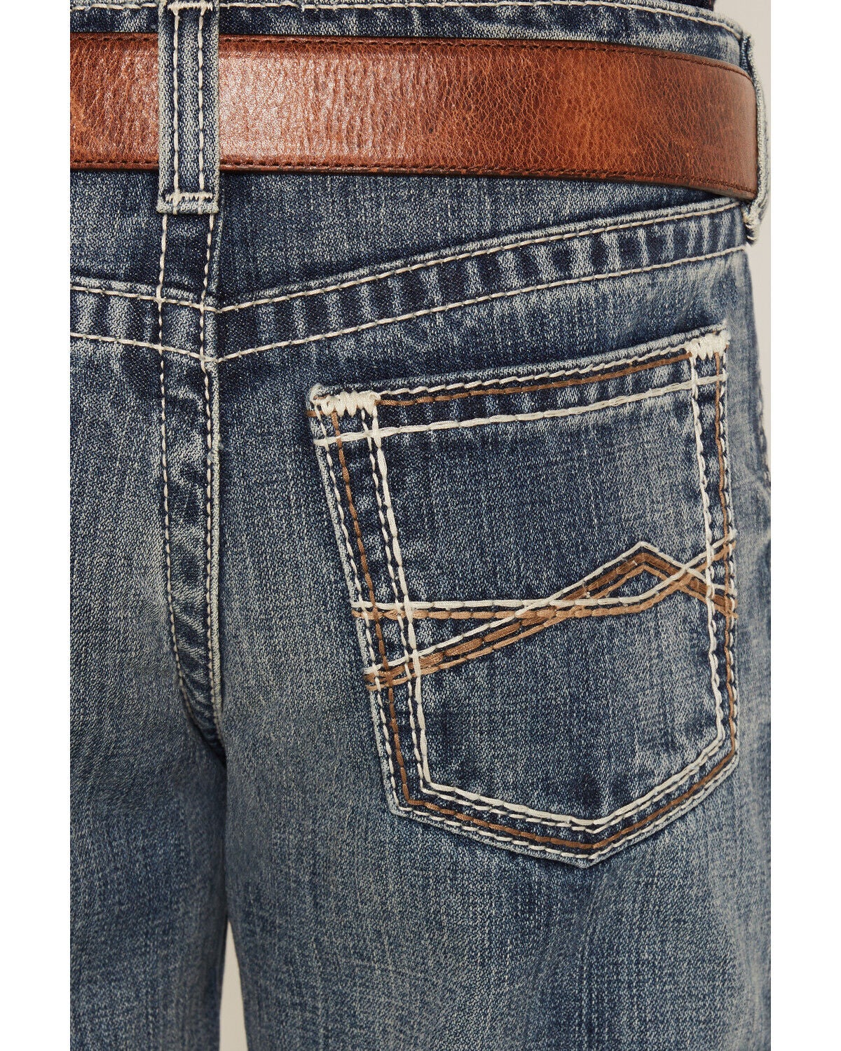 Image #4 - Ariat Boys' Medium Wash Jonathon B4 Relaxed Bootcut Denim Jeans, Medium Wash, hi-res