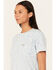 Image #2 - Ariat Women's Rebar Cotton Strong Short Sleeve Work Tee, Blue, hi-res