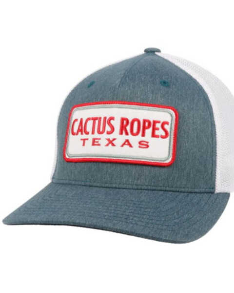 Hooey Men's Cactus Ropes Patch Trucker Cap , Blue, hi-res