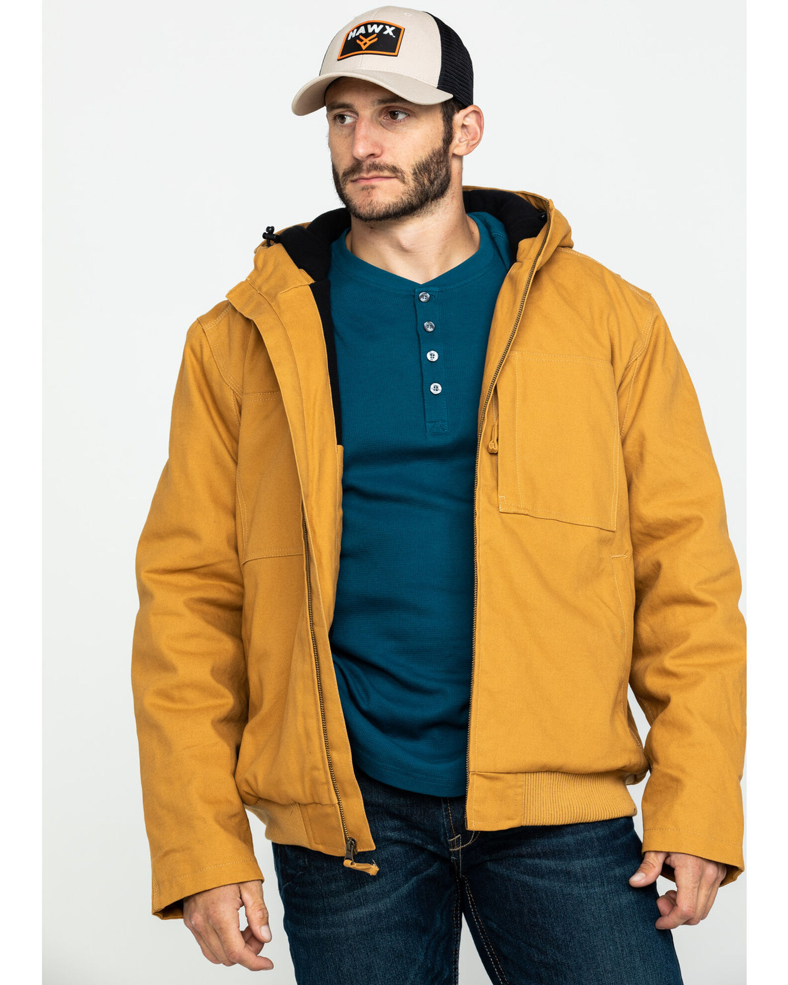 Canvas hooded hotsell work jacket