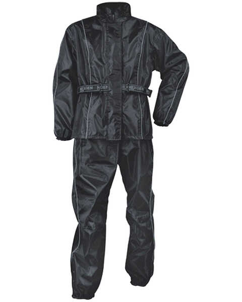 Image #1 - Milwaukee Leather Men's Oxford Nylon Waterproof Rain Suit, Black, hi-res
