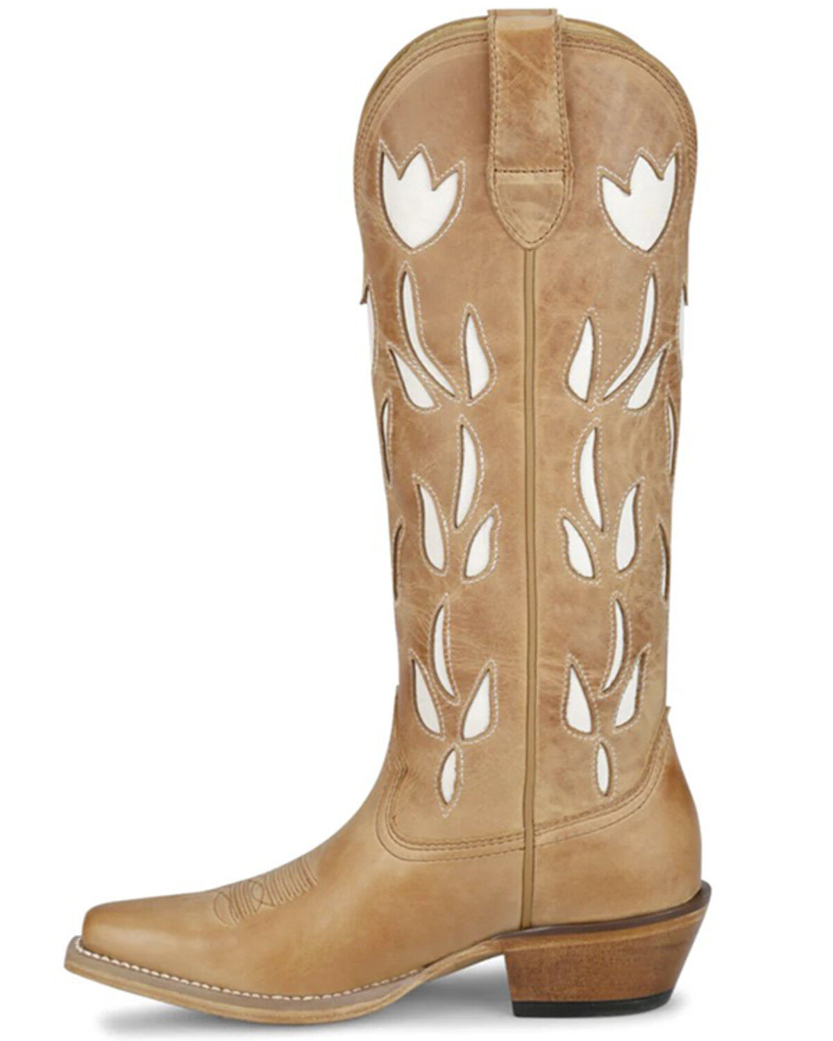 Image #3 - Justin Women's May Tall Western Boots - Snip Toe, Tan, hi-res