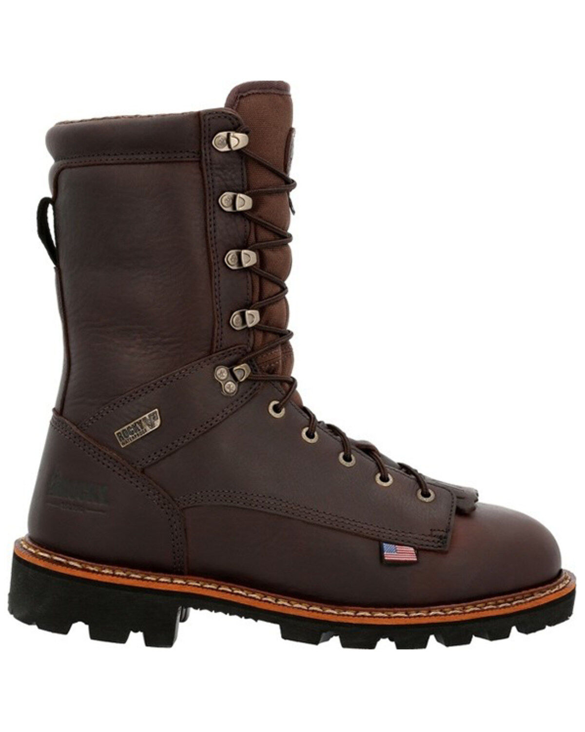 Image #2 - Rocky Men's Elk Stalker Waterproof Lace-Up Work Boots - Soft Toe, Brown, hi-res