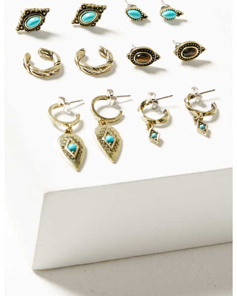 Shyanne Women's Desert Boheme Twisted Cuff Earring Set - 6 Pieces, Gold, hi-res