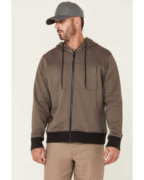Wrangler Riggs Men's Tough Layer Zip-Front Hooded Work Jacket - Big, Grey, hi-res