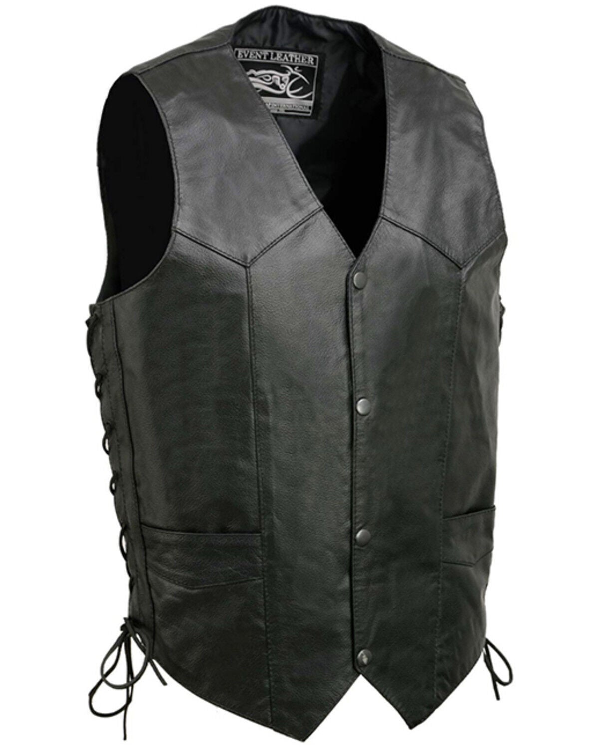 Image #1 - Milwaukee Leather Men's 3X Classic Side Lace Biker Vest - Big, Black, hi-res