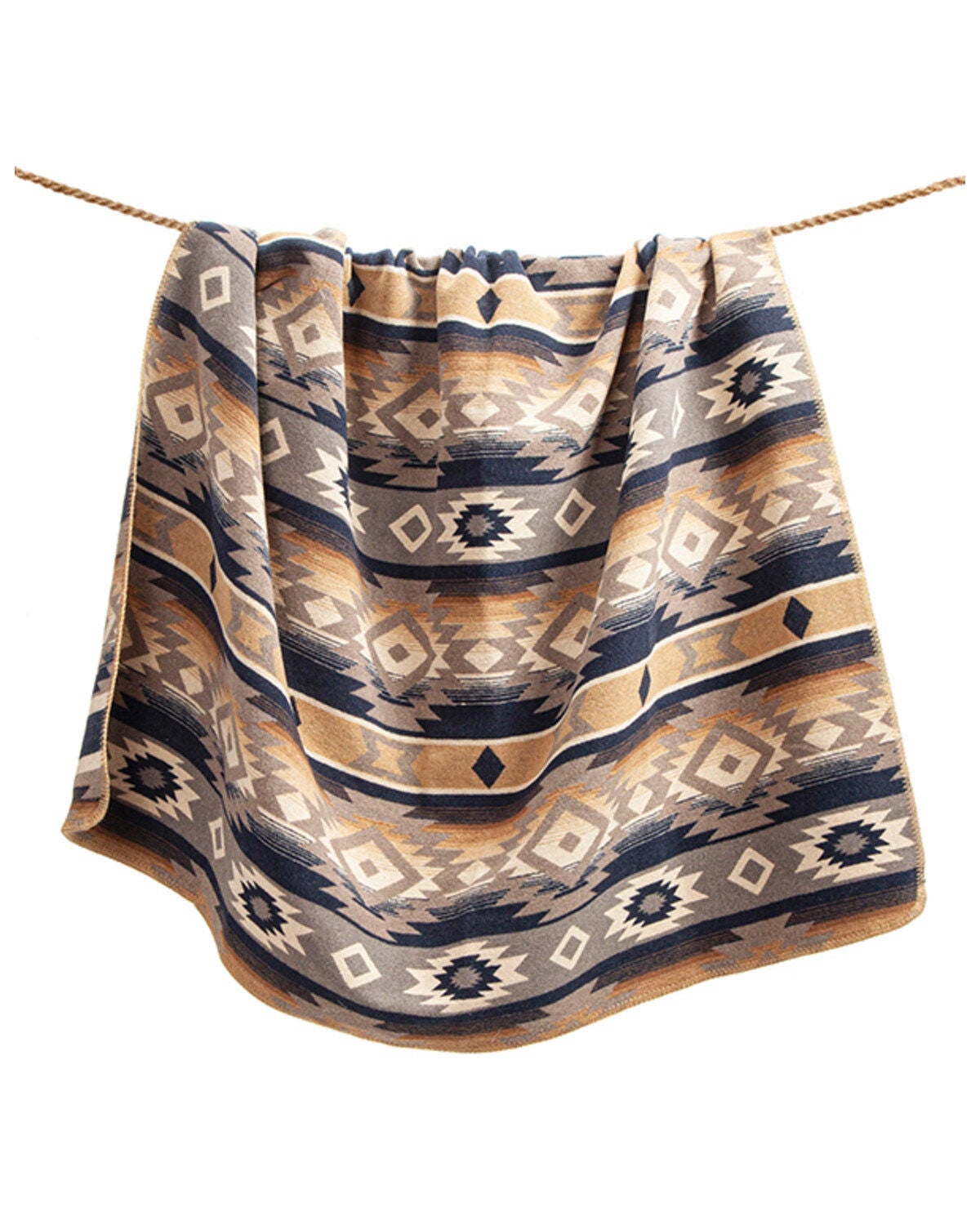 Image #2 - HiEnd Accents Taos Wool Blend Throw Blanket, Tan, hi-res