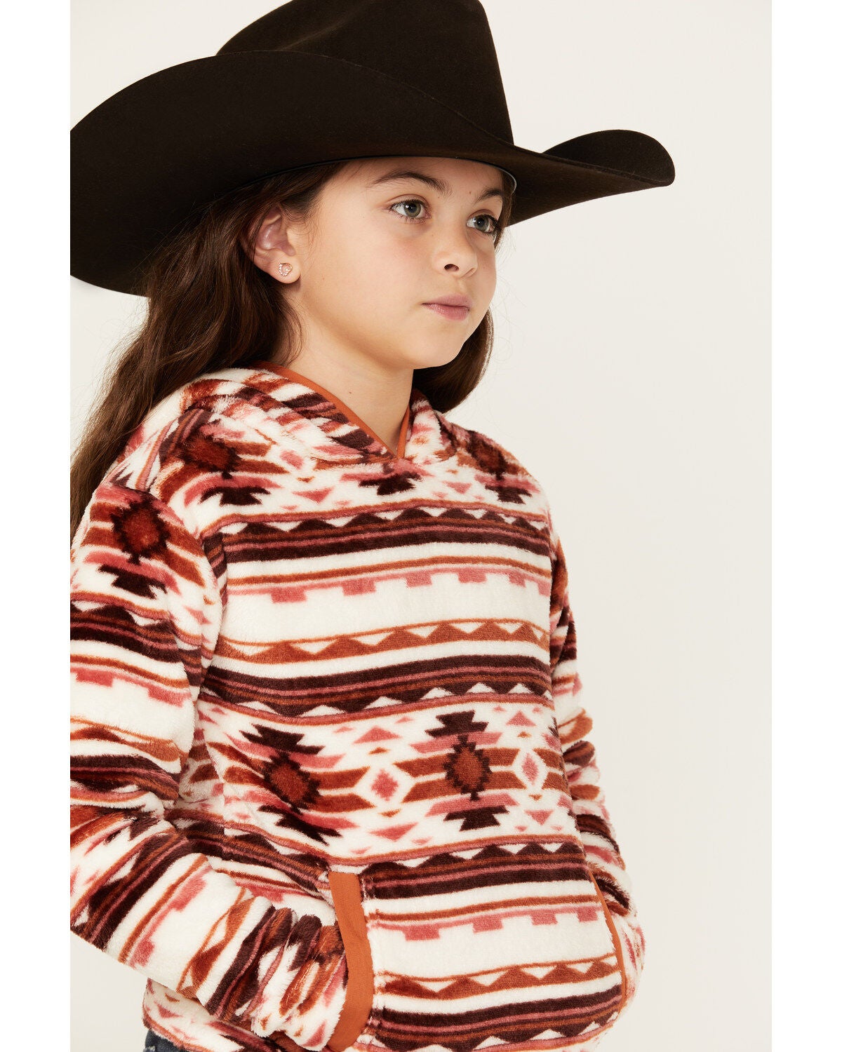 Image #2 - Shyanne Girls' Bailey Po Southwestern Print Polar Fleece Hoodie, , hi-res
