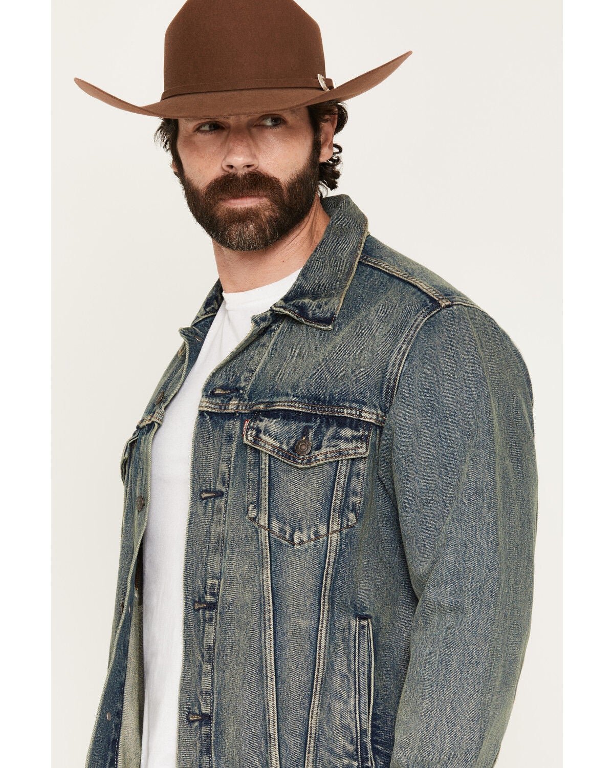 Image #2 - Levi's Men's Time Well Spent Medium Wash Relaxed Fit Trucker Jacket, Medium Wash, hi-res
