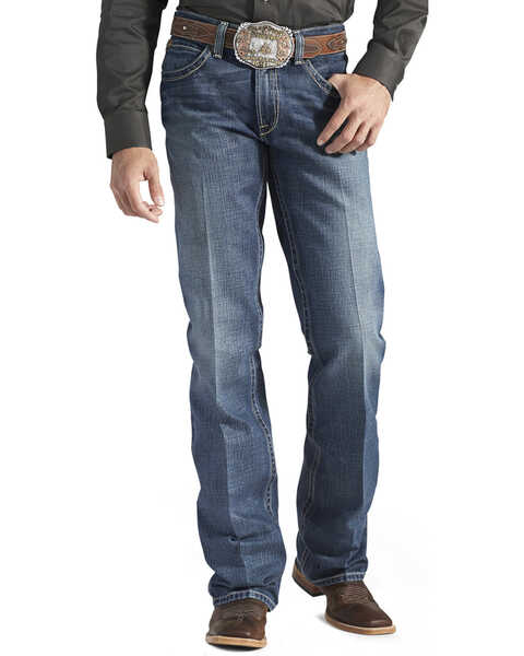 Image #3 - Ariat Men's M4 Gulch Medium Wash Low Rise Relaxed Bootcut Jeans - Tall, Med Wash, hi-res
