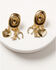 Image #1 - Shyanne Women's Western Muse Cowboy Hat Charm Statement Earrings, Gold, hi-res