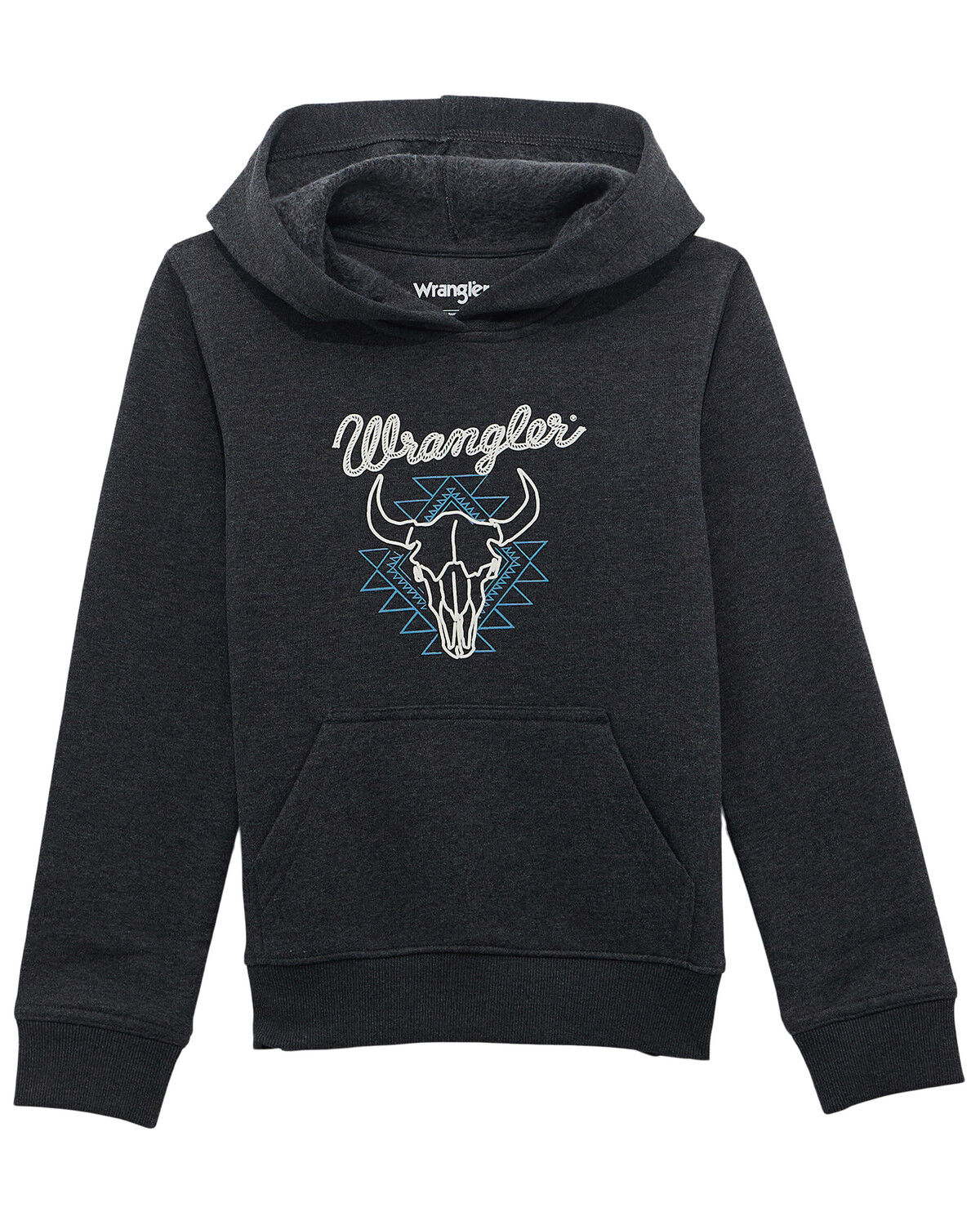Image #1 - Wrangler Boys' Steer Hooded Sweatshirt, Black, hi-res