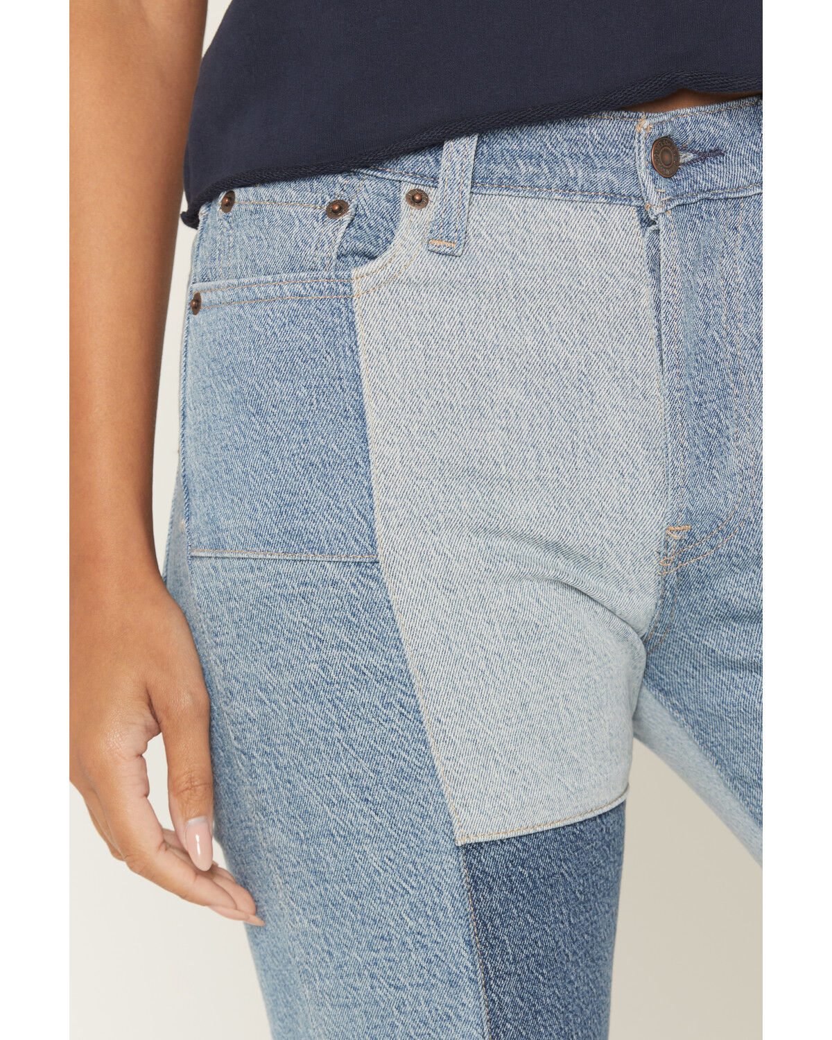 Levi's Women's Patchwork High Rise Wedgie Bootcut Stretch Denim Jeans