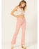 Sneak Peek Women's High Rise Slim Bootcut Jeans, Pink, hi-res