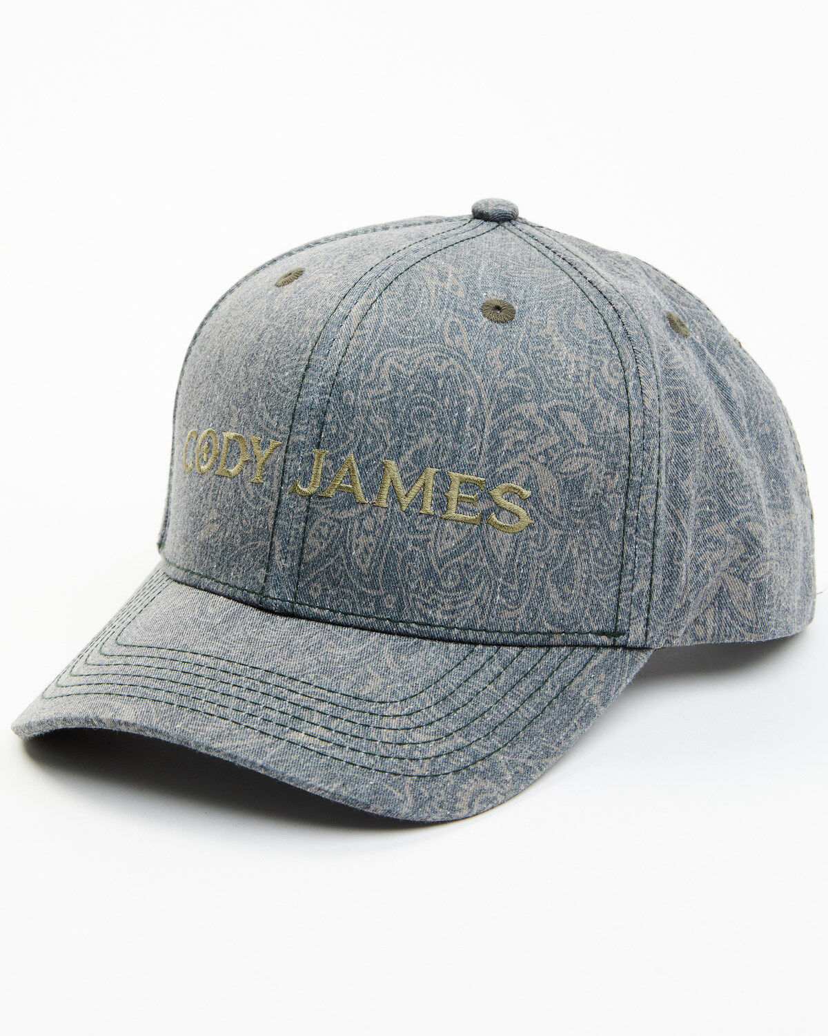Image #1 - Cody James Men's Paisley Ball Cap, Olive, hi-res