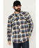 Image #1 - Cody James Men's FR Plaid Print Long Sleeve Snap Midweight Work Shirt, Navy, hi-res