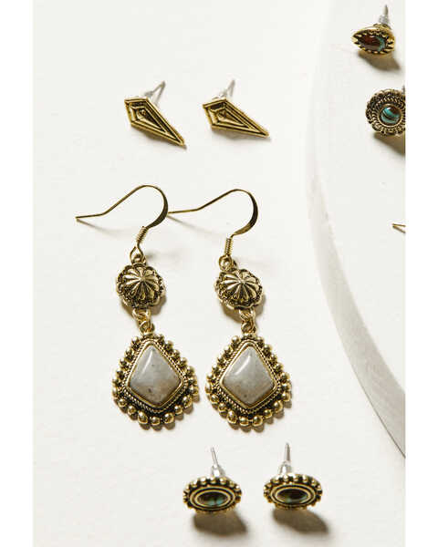 Image #2 - Shyanne Women's Soleil Inlay Earring Set - 6 Piece, Gold, hi-res