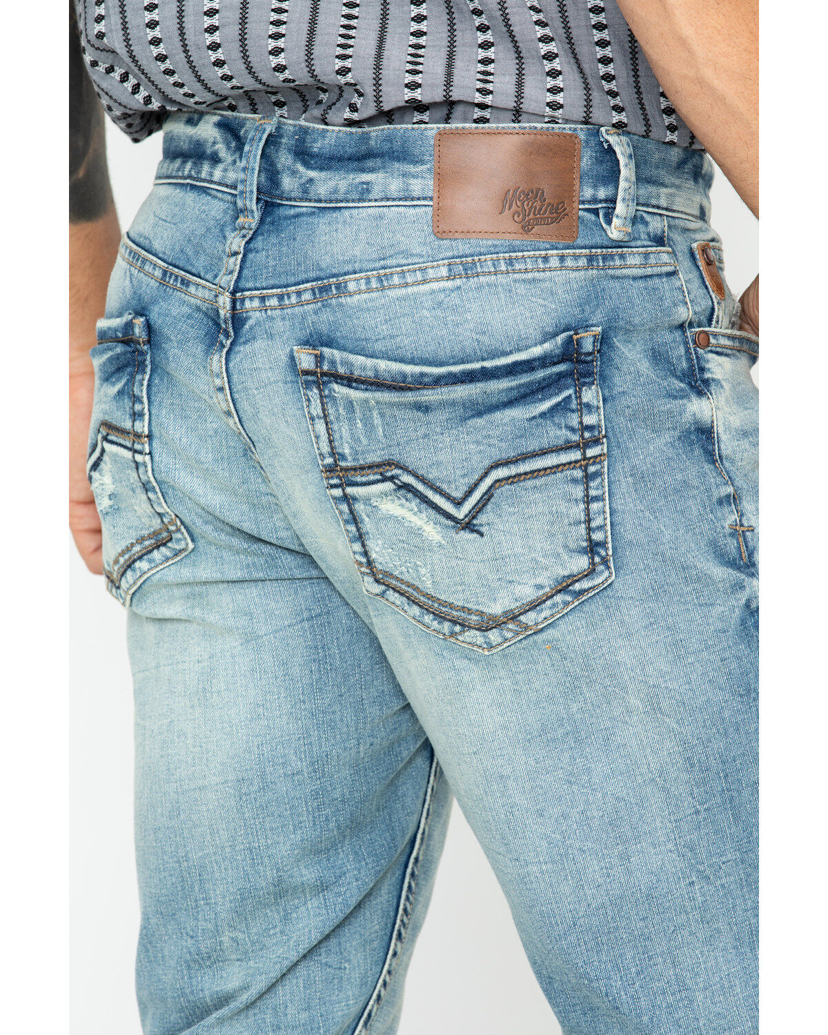 Image #5 - Moonshine Spirit Men's Sutton Decker Slim Straight Stretch Denim Jeans, Indigo, hi-res