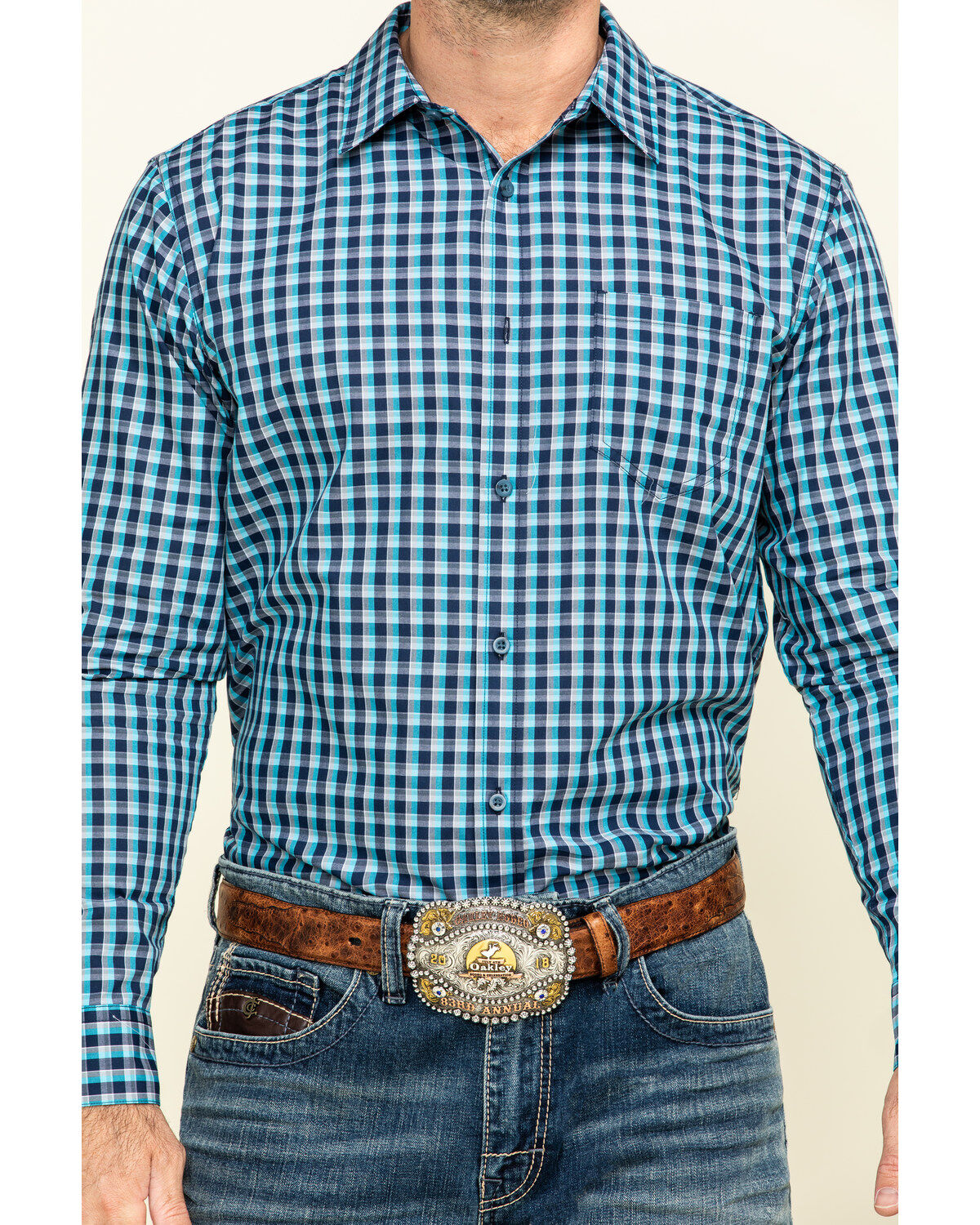 Image #4 - Gibson Men's High Roller Small Plaid Long Sleeve Western Shirt , , hi-res