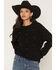 Image #1 - Rock & Roll Denim Women's Rhinestone Sweater, Black, hi-res