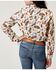 Image #2 - Roper Girls' Feather Print Long Sleeve Snap Western Shirt, Cream, hi-res