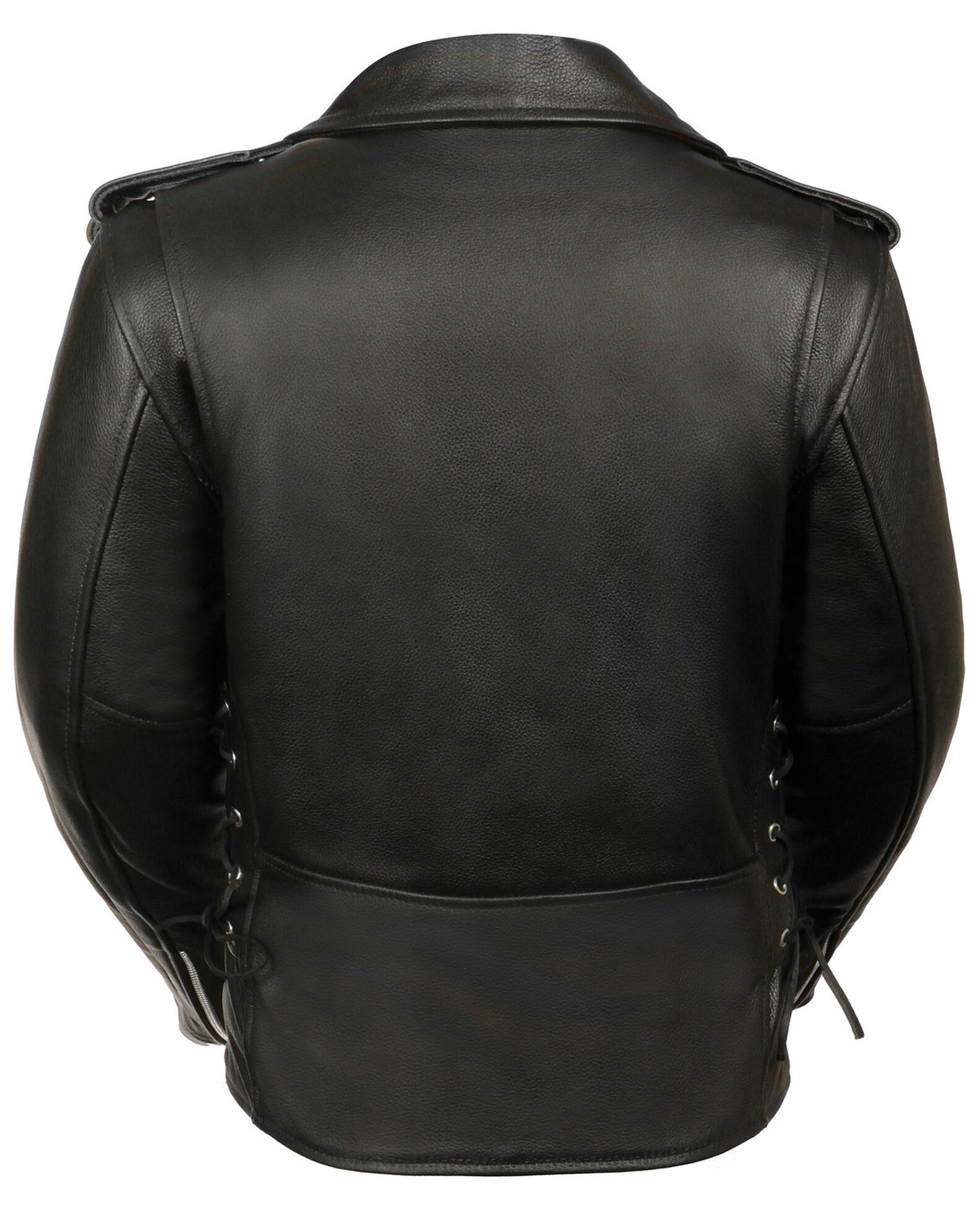 Side lace leather jacket top
